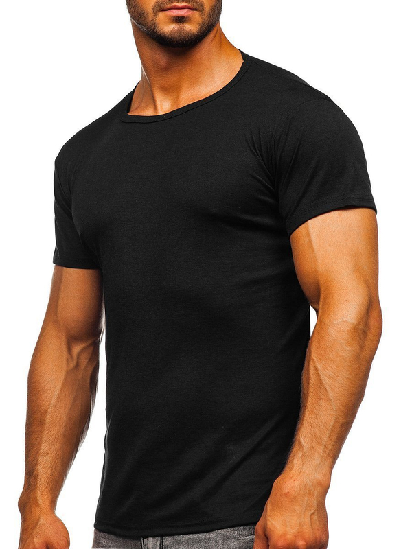 Herren T-Shirt ohne Motiv Schwarz Bolf NB003