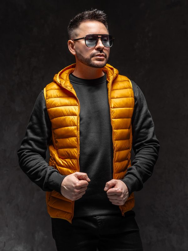 Herren Steppweste mit Kapuze Camel Bolf LY36A1