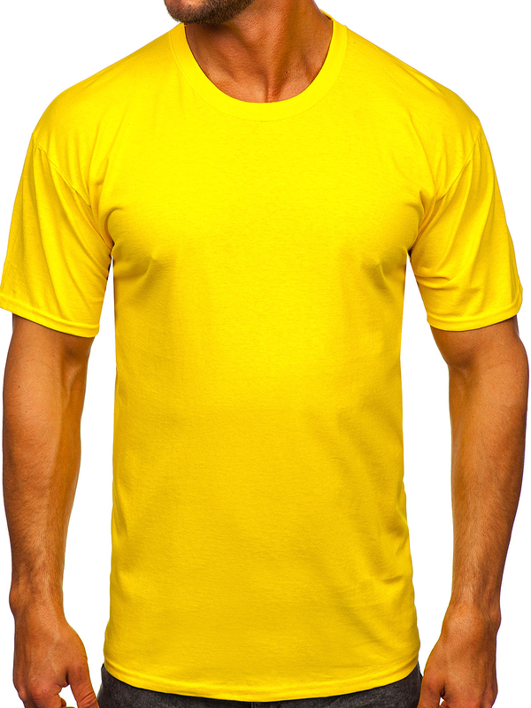 Herren Baumwoll Uni T-Shirt Gelb-Neon Bolf B459