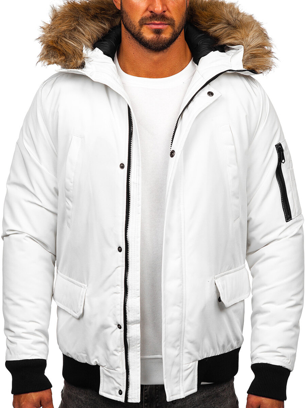Herren Winterjacke Weiß Bolf 2019A