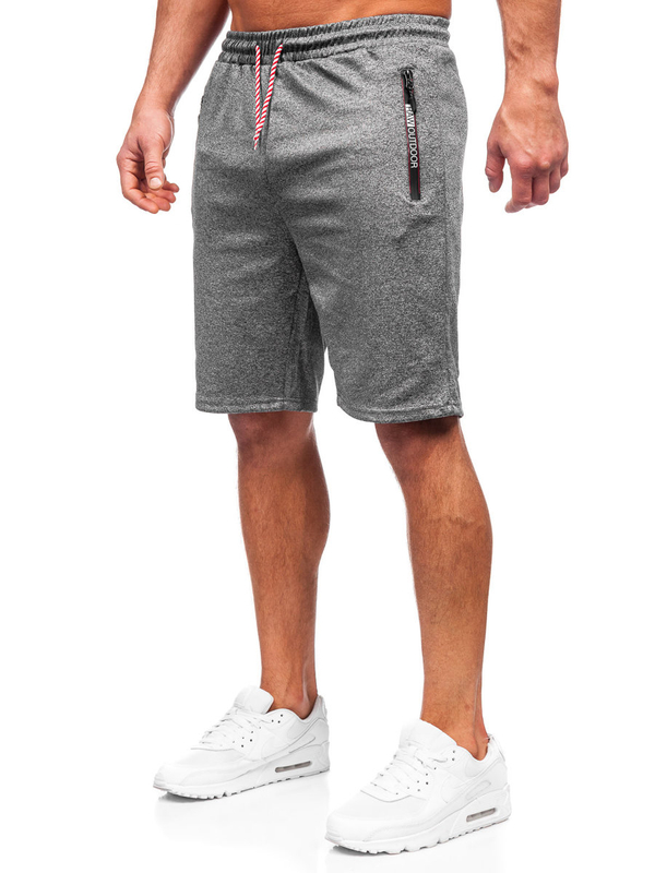 Herren Kurze Sporthose Schwarzgrau Bolf 8K200