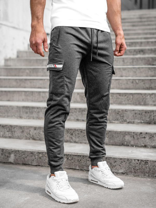 Herren Hose Cargohose Jogger Pants Schwarzgrau Bolf JX5063A