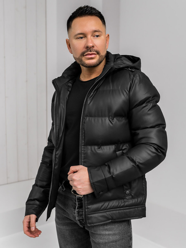 Herren Winterjacke mit Kapuze Bolf Schwarz22M327A1