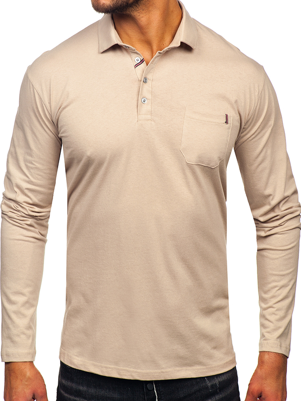 Herren Baumwoll Polohemd Lanagrm Beige Bolf 5120
