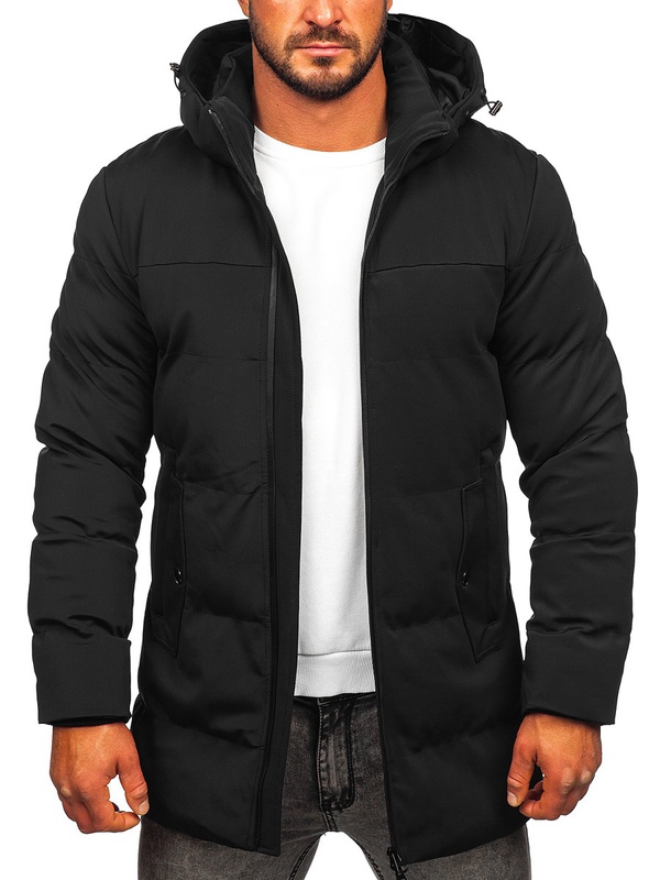 Herren Gepolsterte Winterjacke Schwarz Bolf 51M2208