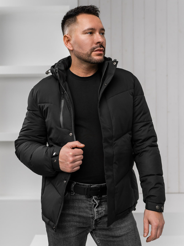 Herren Gepolsterte Winterjacke Schwarz Bolf 31M5035A1