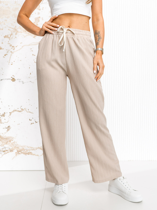Damen Weite Stoffhose Palazzohose Beige Bolf W7960