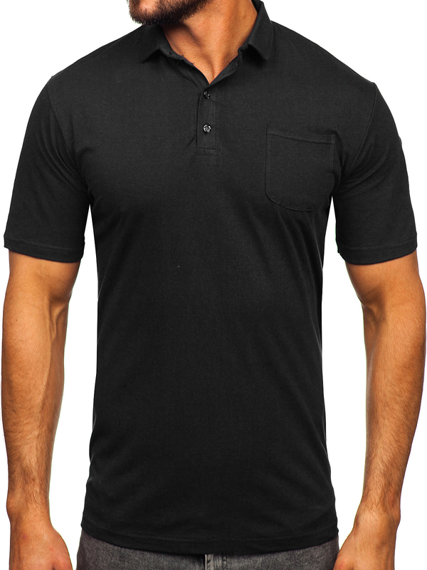 Herren Baumwoll Poloshirt Schwarz Bolf 143006