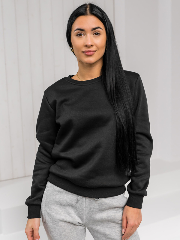 Damen Sweatshirt ohne Kapuze Schwarz Bolf W01A1