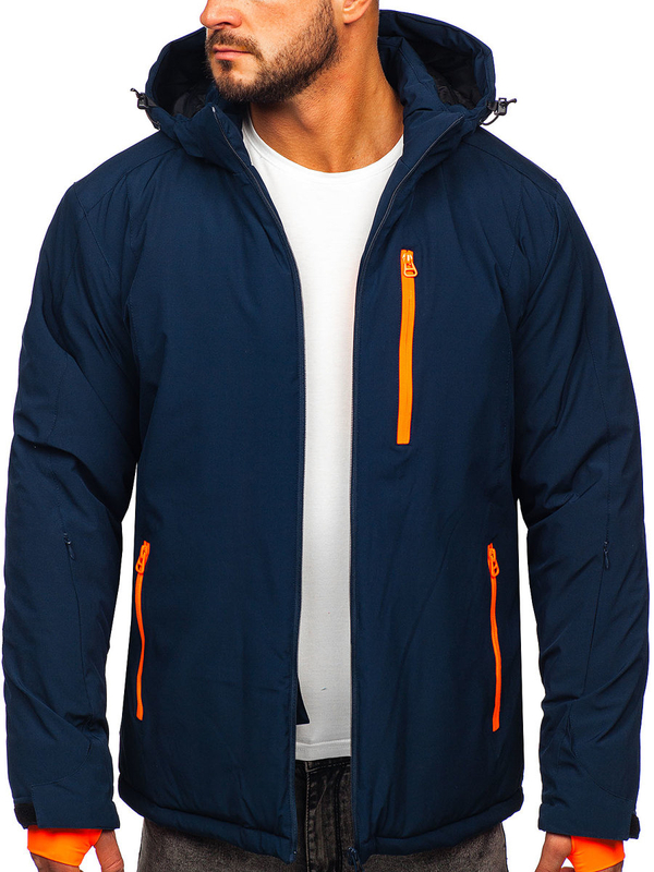 Herren Winterjacke Sportjacke Dunkelblau Bolf HH011