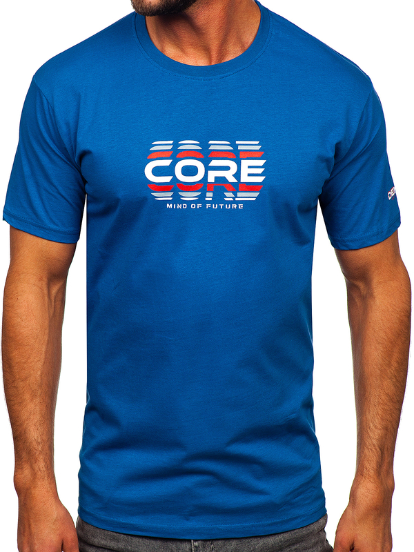 Herren Baumwoll T-Shirt Blau Bolf 14731