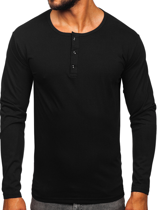 Herren Longsleeve Schwarz Bolf 1114