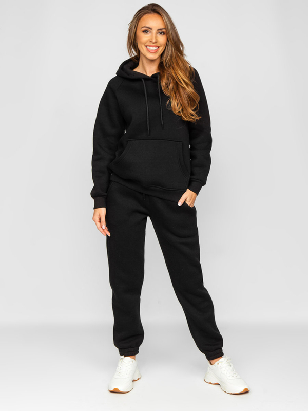 Damen Zweiteiler Sport Set Jogginganzug Schwarz Bolf 5996
