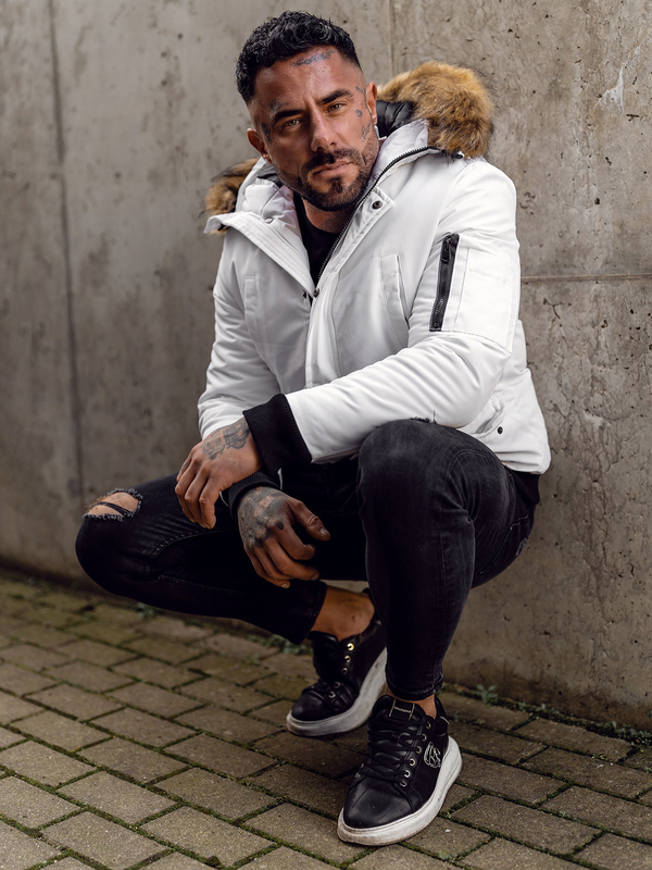 Herren Winterjacke Weiß Bolf 2019