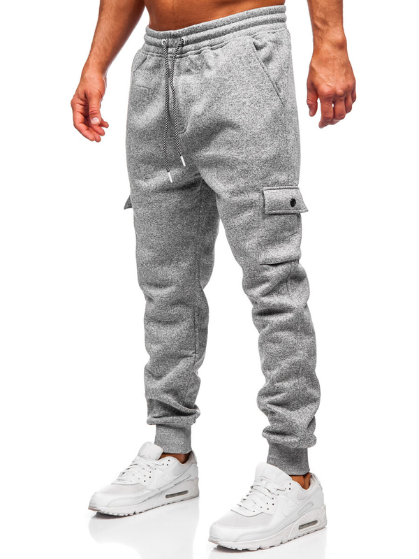 Herren Warme Sporthose Joggers Grau Bolf Q1108