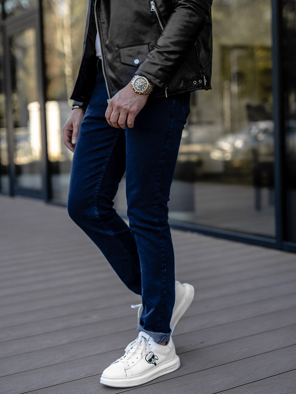 Herren Jeanshose slim fit Dunkelblau Bolf 5066