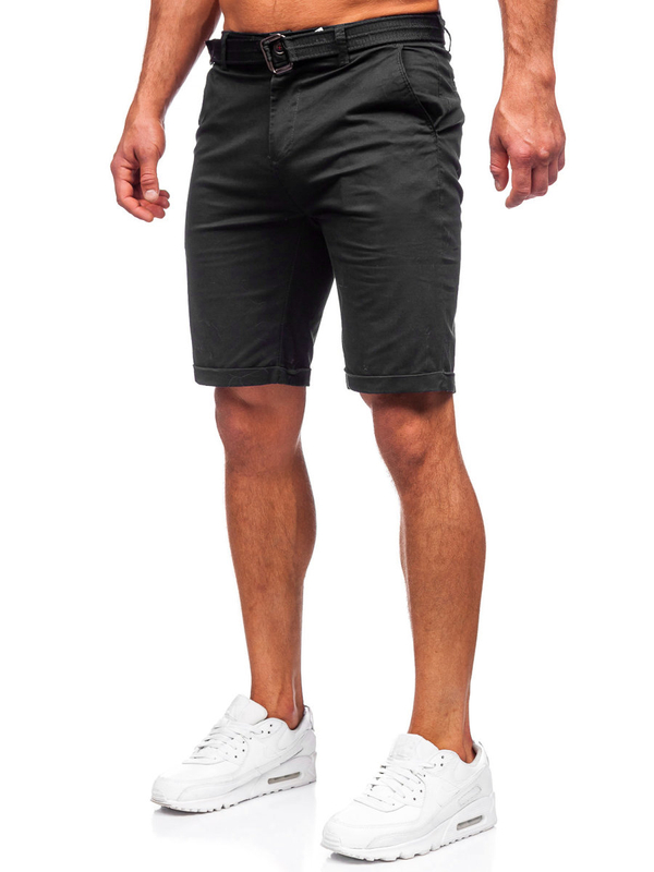 Herren Kurze Hose Shorts mit Gütel Schwarz Bolf XX160085