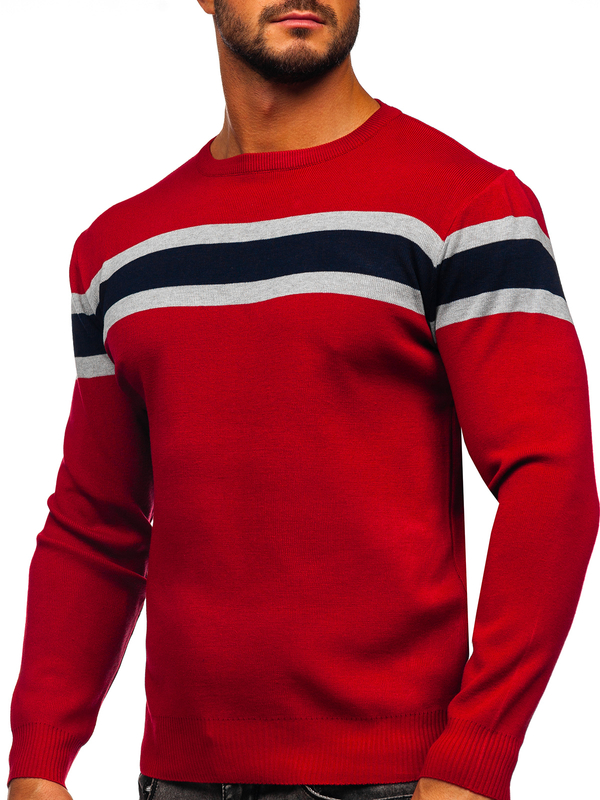 Herren Pullover Rot Bolf H2108
