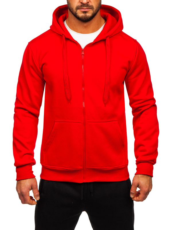 Herren Zweiteiler Trainingsanzug mit Kapuzenpullover Rot Bolf D004