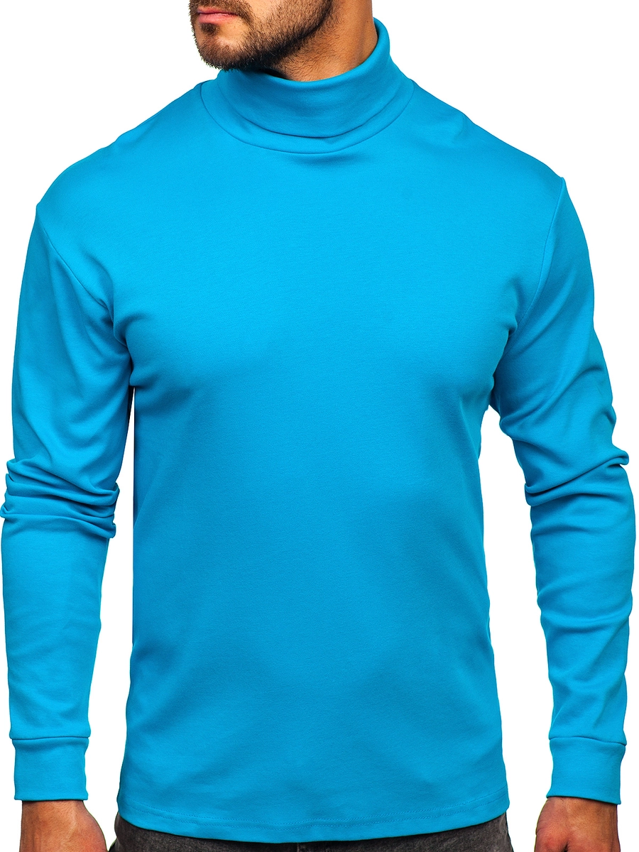 Herren Rollkragenpullover Basic Türkis Bolf 145347-1