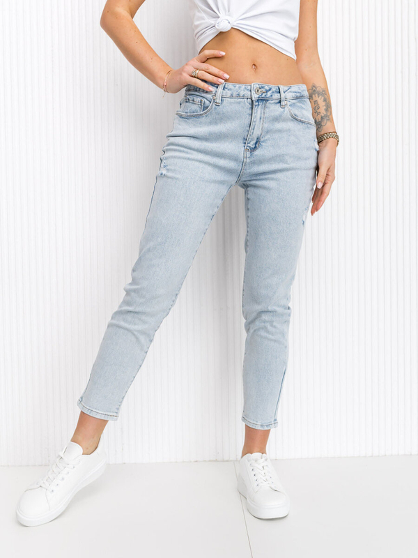 Damen Jeanshose mom fit Azurblau Bolf FL2192