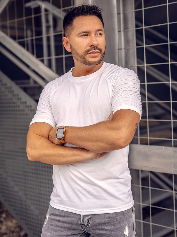 Herren Uni T-Shirt Weiß Bolf 8T88A