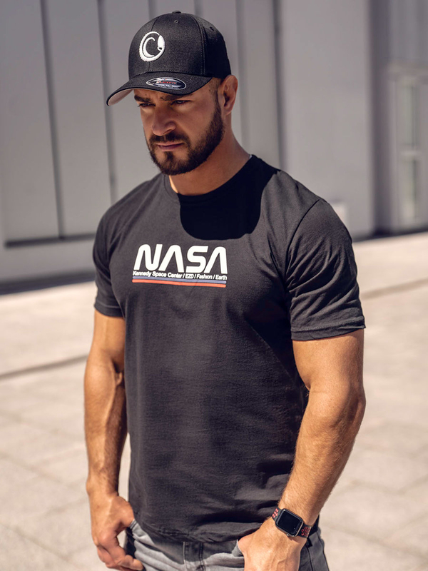 Herren T-Shirt mit Motiv Schwarz Bolf 14749A