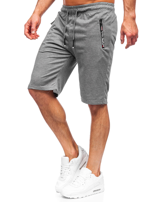 Herren Kurze Sporthose Schwarzgrau Bolf JX512