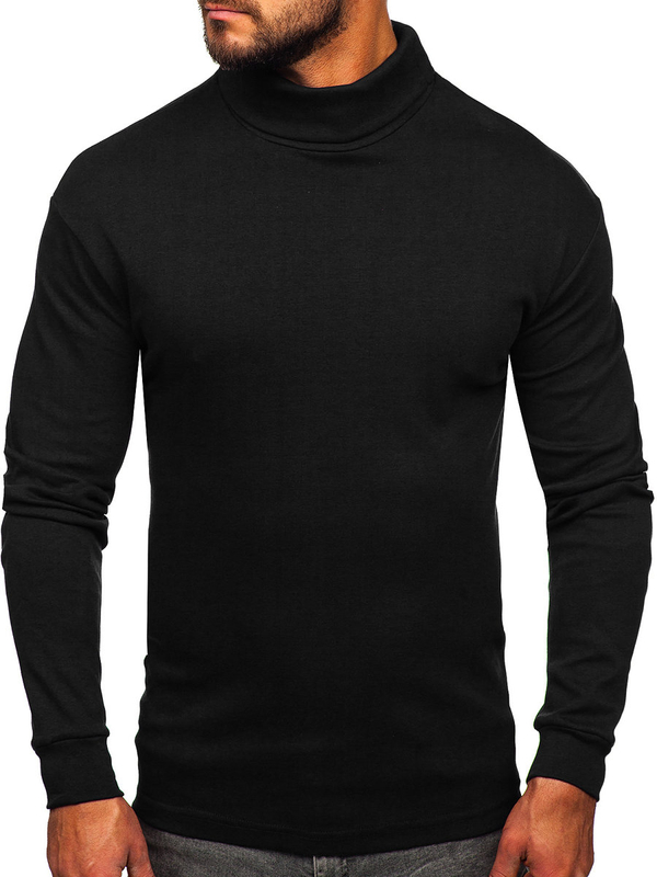Herren Rollkragenpullover Schwarz Bolf 145347-1