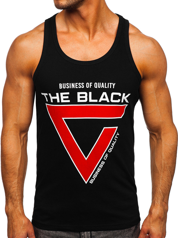 Herren Tank Top Boxershirt mit Motiv Schwarz Bolf 14833