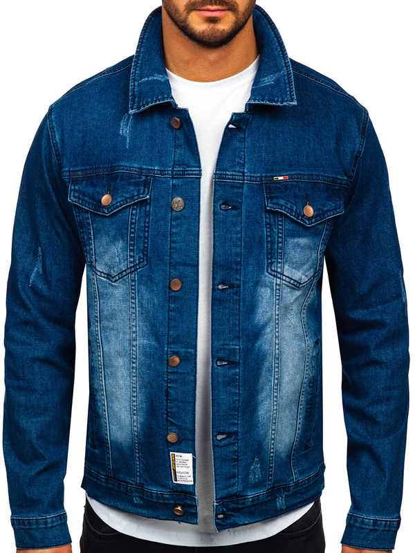 Herren Jeansjacke Dunkelblau Bolf MJ525BS