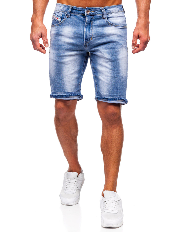 Herren Kurze Hose Jeanshose Jeansshorts Blau Bolf NG60360