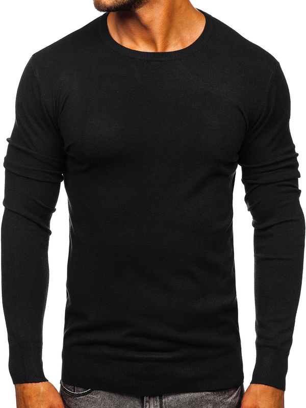 Herren Basic Pullover Schwarz Bolf YY01