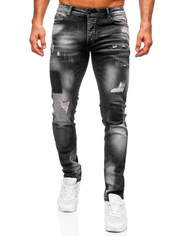 Herren Jeanshose slim fit Schwarz Bolf MP0113N