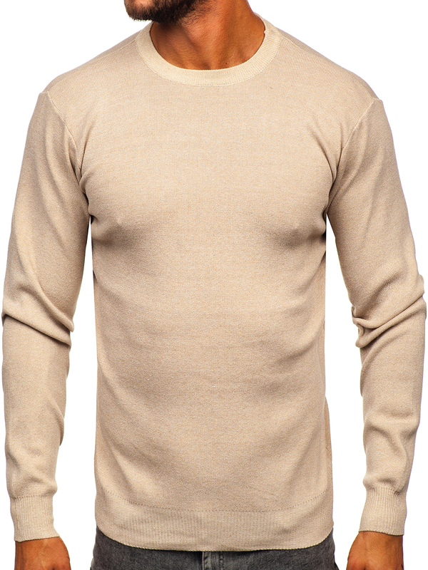 Herren Pullover Basic Beige Bolf S8502