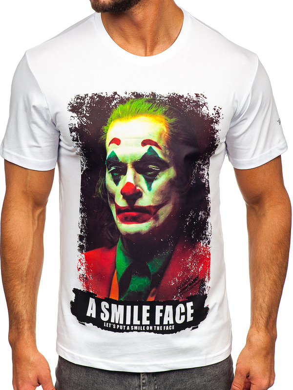 Herren T-Shirt mit Motiv Weiß Bolf GS2554