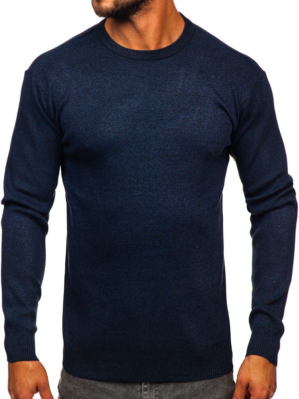 Herren Pullover Basic Dunkalblau Bolf S8502