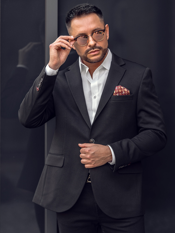 Herren Sakko casual Schwarz Bolf 24401