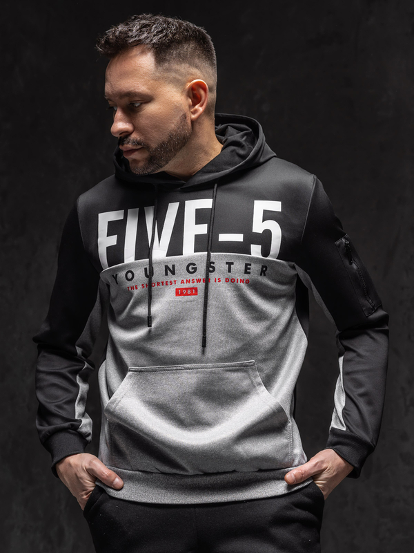 Herren Kapuzenpullover mit Motiv Grau Bolf HY972A1