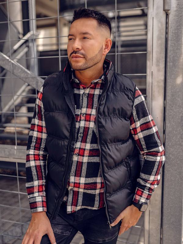 Herren Warme Steppweste Schwarz Bolf 7131A