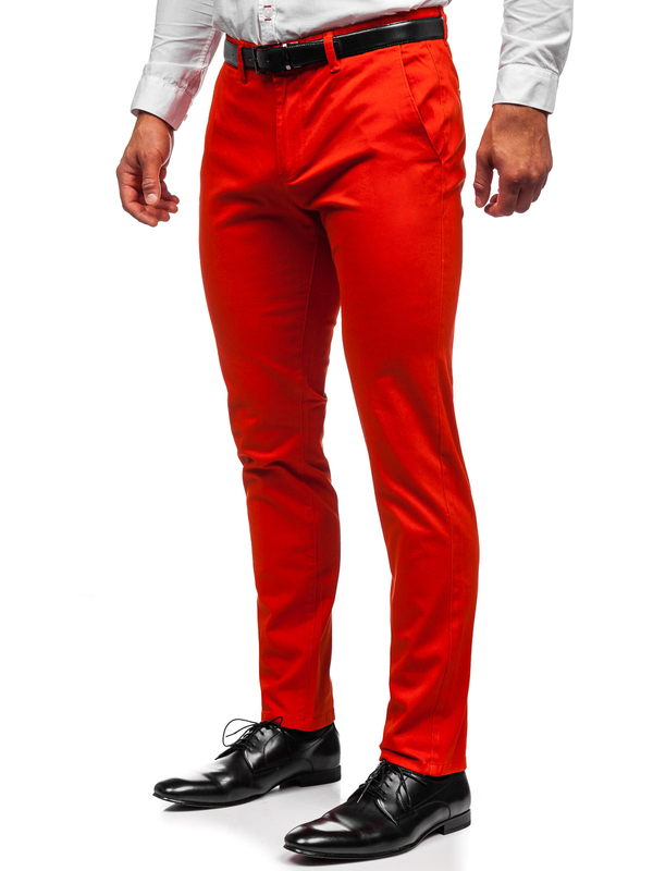 Herren Hose Chinos Dunkel Dunkelorange Bolf 1143