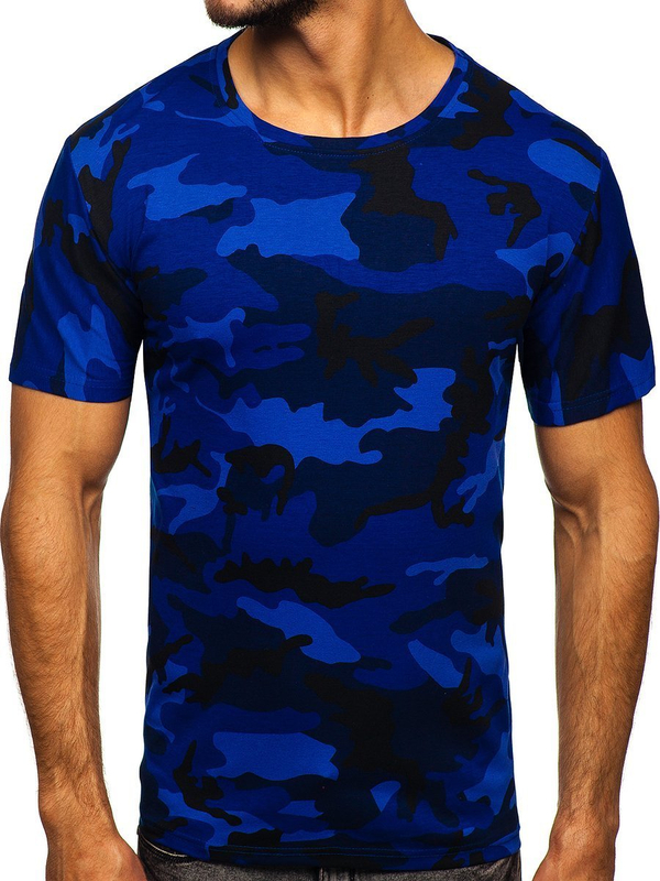 Herren T-Shirt Camo Dunkelbalu Bolf S807