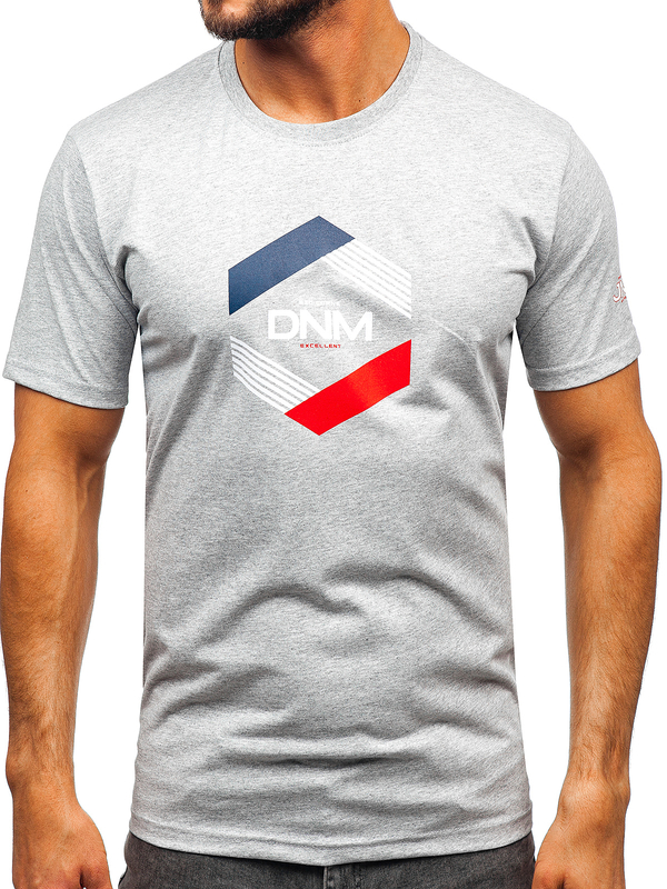 Herren Baumwoll T-Shirt Grau Bolf 14741