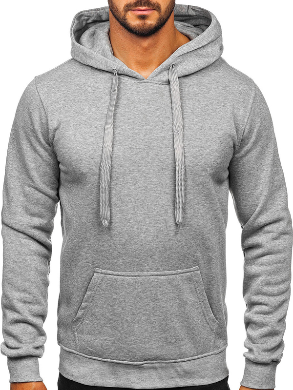 Herren Kapuzenpullover mit Kängurutsche Grau Bolf MB001