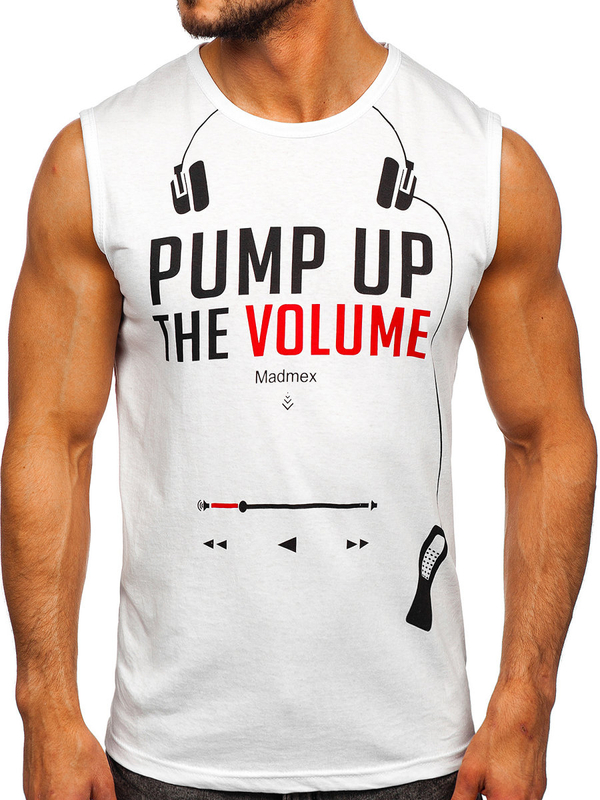 Herren Tank Top mit Motiv Weiß Bolf 14815