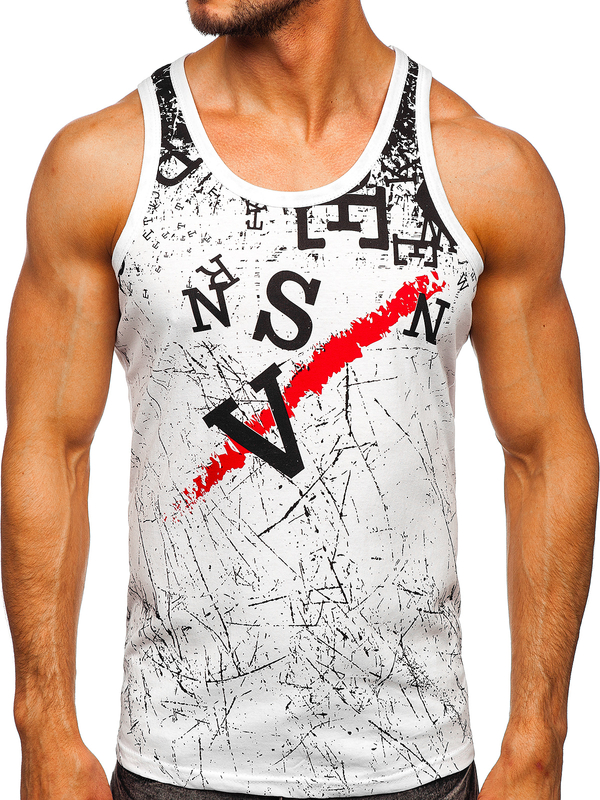Tank Top Boxing T-Shirt mit Motiv Weiß Bolf 14853