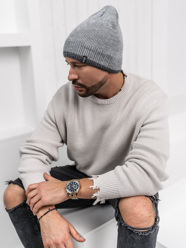 Herren Wintermütze Grau Bolf 387056