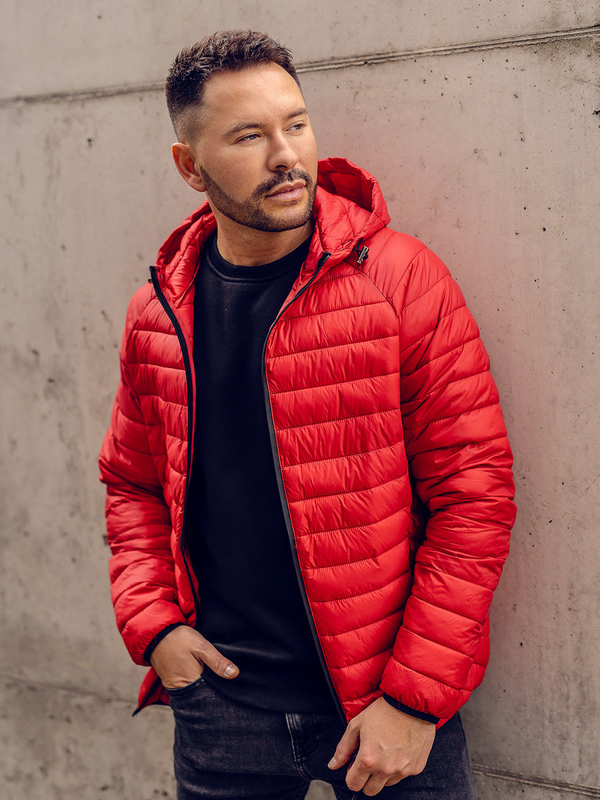 Herren Gepolsterte Übergangsjacke Rot Bolf 13021A