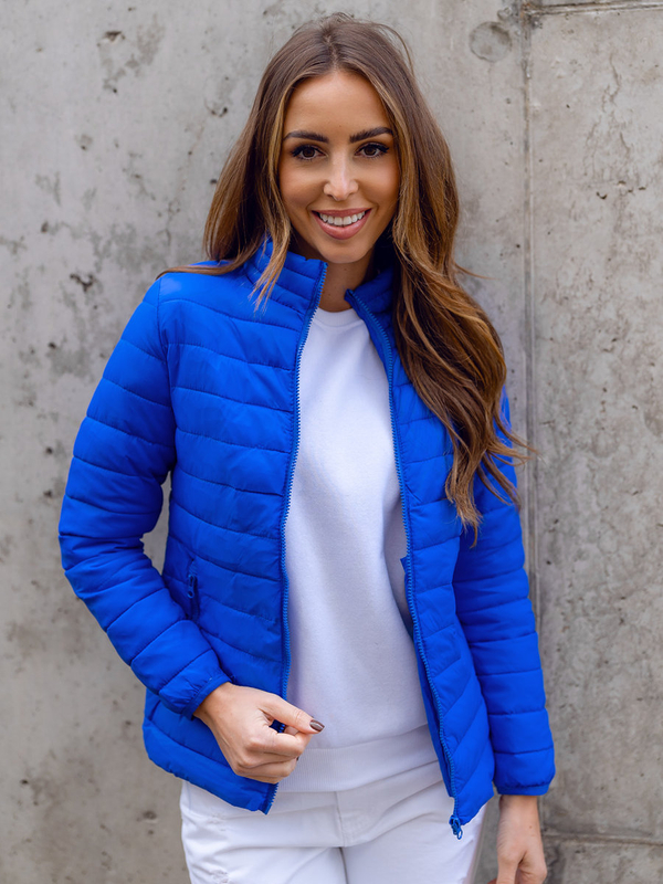Damen Gepolsterte Übergangsjacke mit Stehkragen Kobaltblau Bolf 1141A