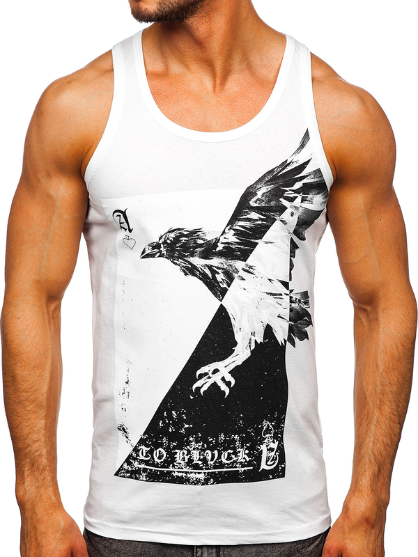 Tank Top Boxing T-Shirt mit Motiv Weiß Bolf 14829